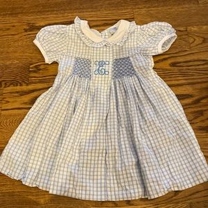 Smocked “E” monogram dress